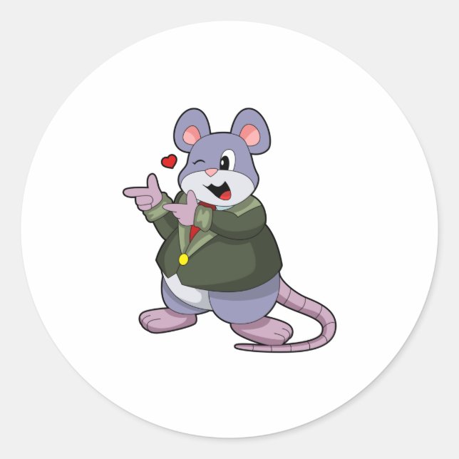Sticker Rond Mouse as Groom with Suit (Devant)