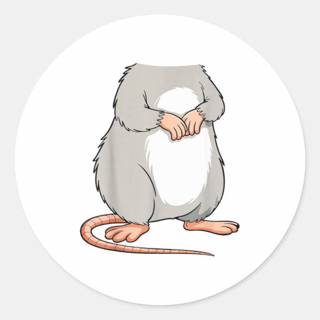 Sticker Rond Mouse Ra Adult Kids Men Women Body Mouse Rat Costu (Devant)