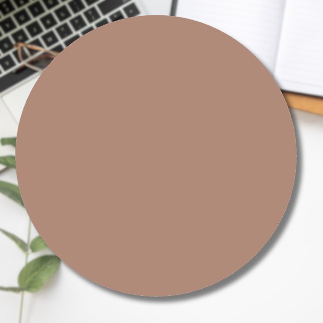 Sticker Rond Mousse au Moka Tendance Élégant Uni  (Créateur téléchargé)