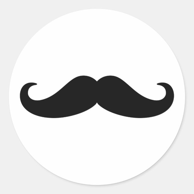 Sticker Rond Moustache Beard (Devant)
