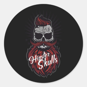 Sticker Rond Moustache Hipster Moustache Beard Logo Moustache P
