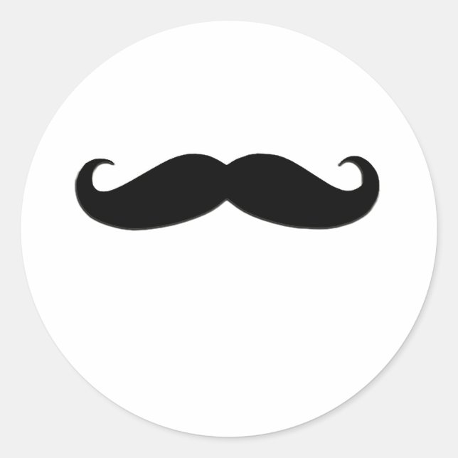 Sticker Rond Moustache noire ou moustache noire pour les cadeau (Devant)