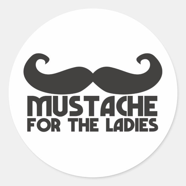 Sticker Rond Moustache pour les dames (Devant)