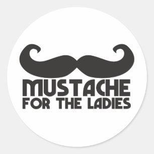 Sticker Rond Moustache pour les dames