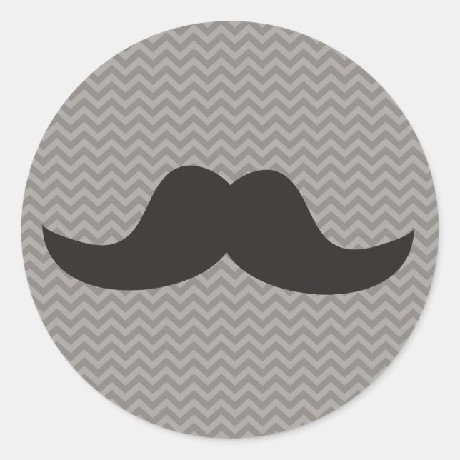 Sticker Rond Moustache sur chevron gris arrière - plan (Devant)