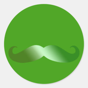 Sticker Rond Moustache verte irlandaise