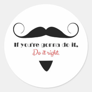 Sticker Rond Moustache vintage Stache masculin de guidon