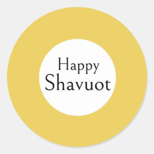 Sticker Rond Moutarde Blanche Jaune Moderne Simple Minimaliste