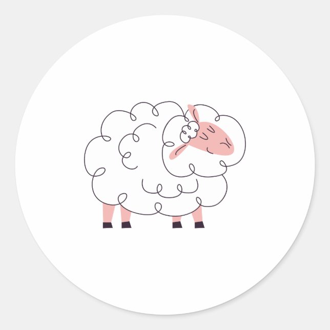 Sticker Rond mouton (Devant)