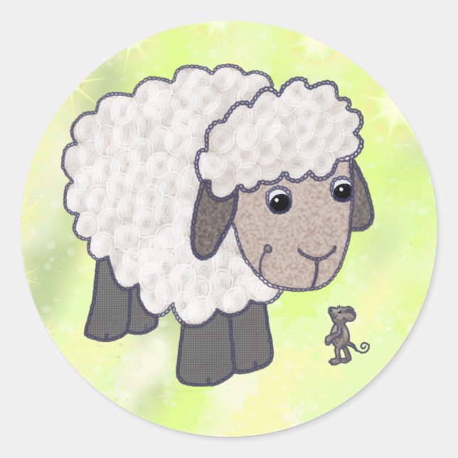 Sticker Rond Mouton à souris (Devant)