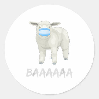Sticker Rond Mouton avec masque TShirt