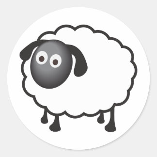 Sticker Rond Mouton blanc