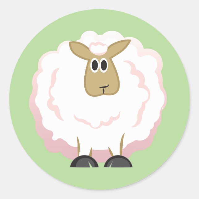 Sticker Rond Mouton blanc souple (Devant)