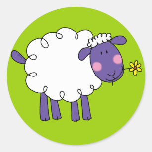 Sticker Rond mouton laineux