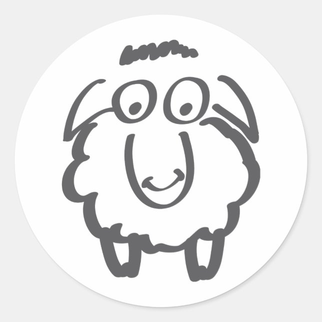Sticker Rond mouton merino (Devant)