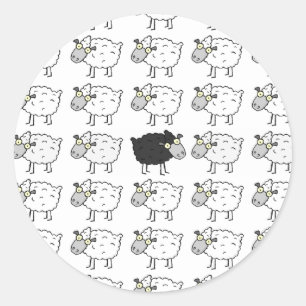 Sticker Rond Mouton noir