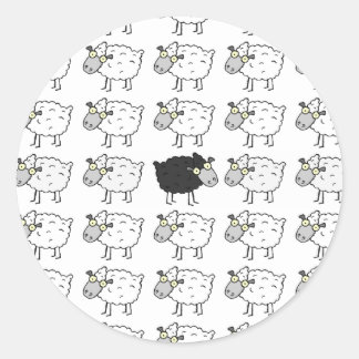 Sticker Rond Mouton noir