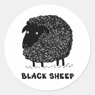 Sticker Rond Mouton noir