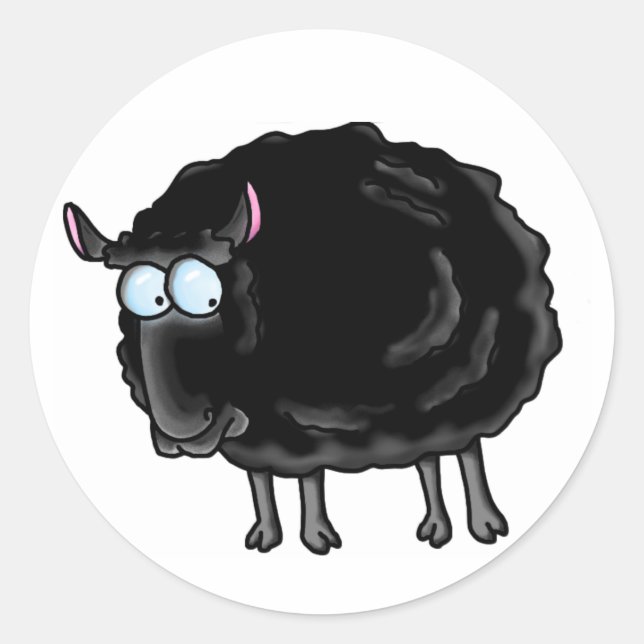 Sticker Rond mouton noir (Devant)