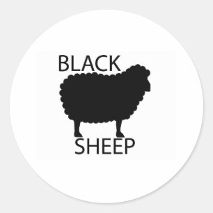Sticker Rond Mouton noir