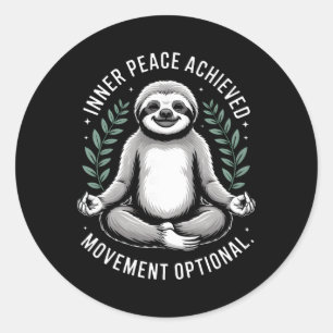 Sticker Rond Mouvement de paix intérieure atteint Yoga facultat
