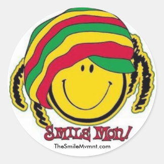 Sticker Rond Mouvement du sourire Visage Rasta