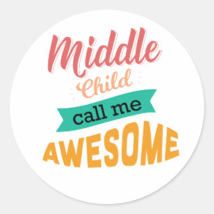 Sticker Rond Moyen-Enfant Appelez-Moi Awesome Drôle