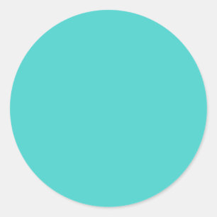 Sticker Rond Moyen Turquoise Classique Une Couleur