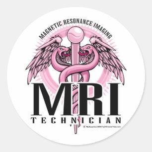Sticker Rond MRI Pink Caduceus