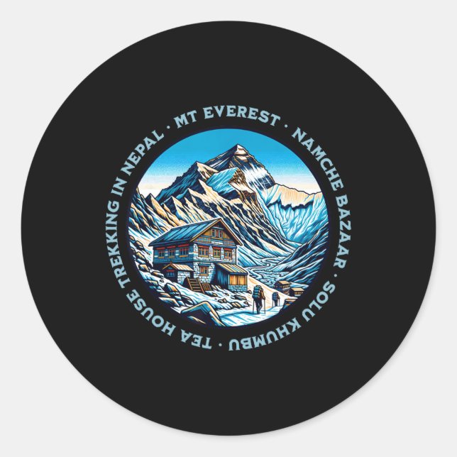 Sticker Rond Mt Everest Namche Bazaar Tea House Trekking Nepal  (Devant)