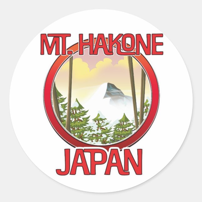 Sticker Rond Mt. Hakone Japon (Devant)