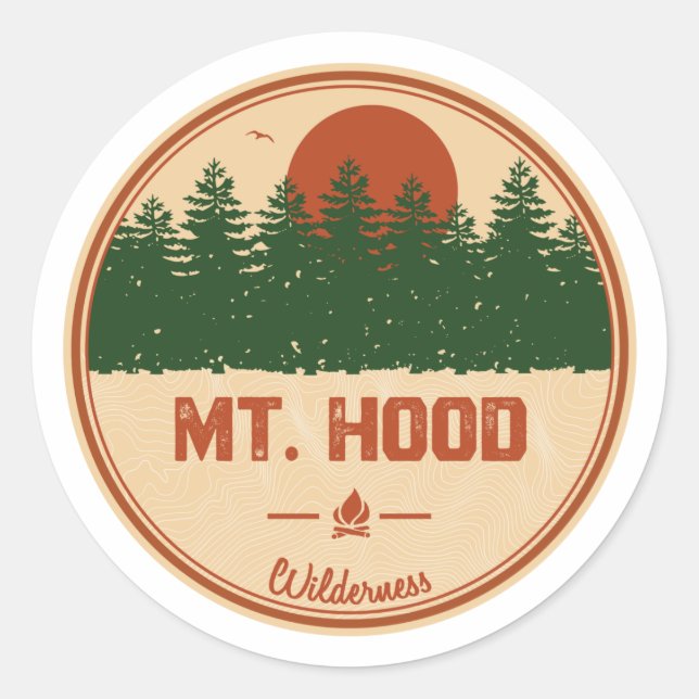Sticker Rond Mt. Hood Wilderness (Devant)