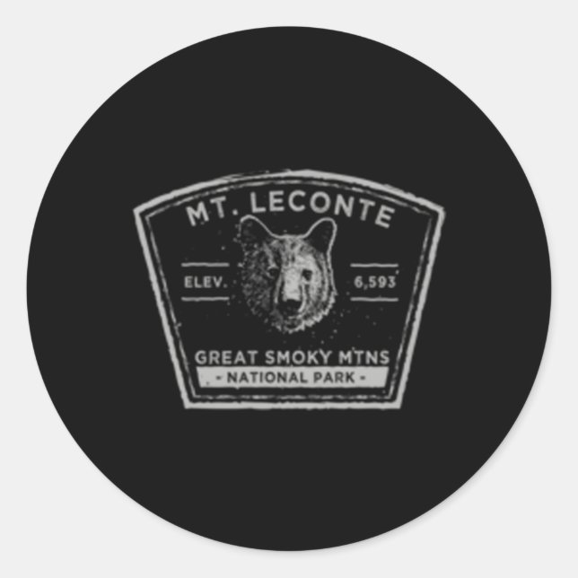 Sticker Rond Mt Leconte Great Smoky Mountains (Devant)
