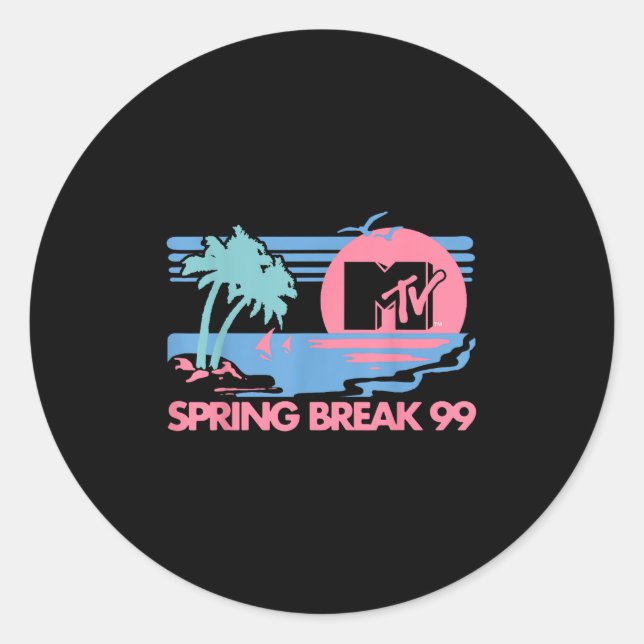 Sticker Rond Mtv Pastel Colours Beach Spring Break Logo (Devant)