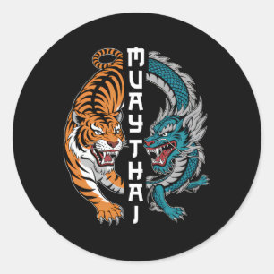 Sticker Rond Muay Thai Thaïlande Boxe Muay Thai Fan Hommes Femm