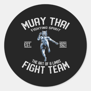 Sticker Rond Muay Thai Tiger - Cadeau de boxe thaïlandaise et k