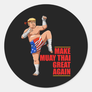 Sticker Rond Muay Thai Trump - Rendre à Muay Thai Great again c
