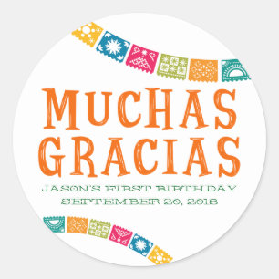 STICKER ROND MUCHAS GRACIAS - CADEAUX DE MERCI