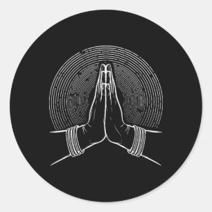 Sticker Rond Mudra de méditation zen spirituel