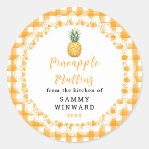 Sticker Rond Muffin à l'ananas fait maison