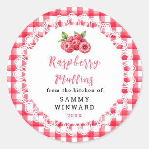 Sticker Rond Muffin aux framboises maison