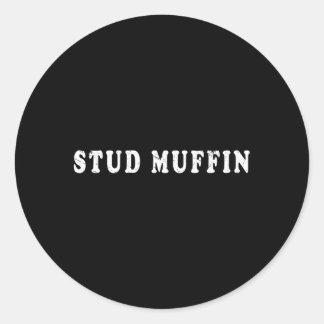 Sticker Rond Muffin Stud Pour Ami Ou Mari