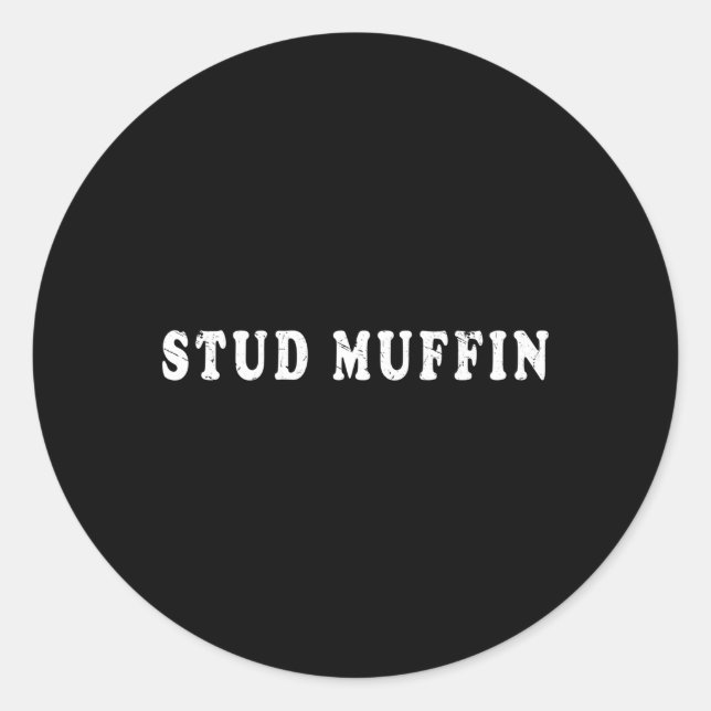 Sticker Rond Muffin Stud Pour Ami Ou Mari (Devant)