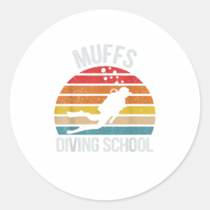Sticker Rond Muffs Plongée école Shirt Plongée