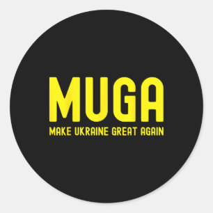 Sticker Rond Muga Faire de l'Ukraine Grande à Nouveau Ukrainien