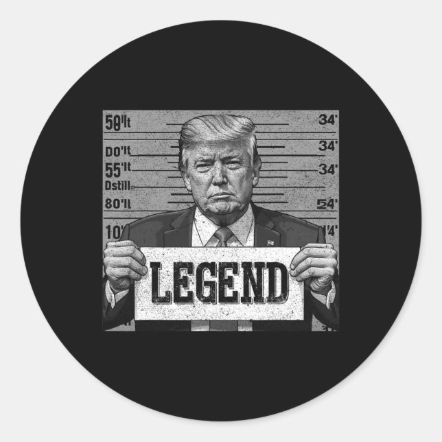 Sticker Rond Mugshot Drôle Trump 2024 (Devant)