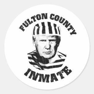 Sticker Rond Mugshot du détenu du comté de Fulton