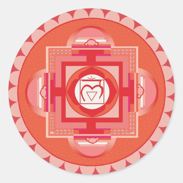 Sticker Rond Mūlādhāra Mandala Chakra (Devant)