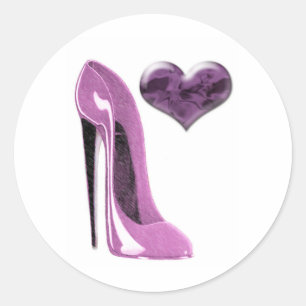Sticker Rond Mulberry Pink Stiletto Chaussure talon haut et coe