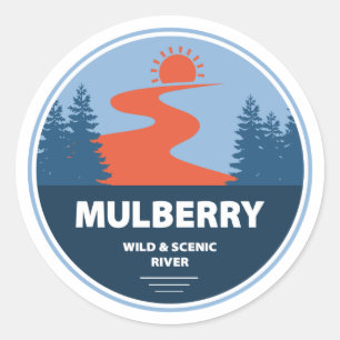 Sticker Rond Mulberry Wild Et Rivière Pittoresque, Arkansas